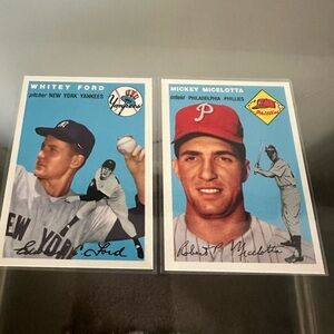 Whitey Ford & Mickey Micelotta baseball cards